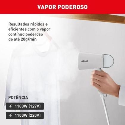 Imagem de Vaporizador de Roupas ARNO Steam Travel 1100W Cinza 127V