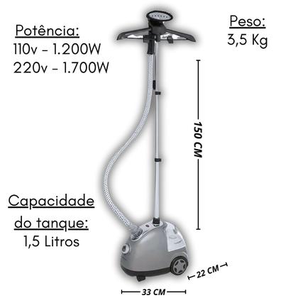 Imagem de Vaporizador Steamer Vertical Vapor Roupas Com Reservatório Elétrico Passadeira Ferro Rápido Doméstico Multifuncional