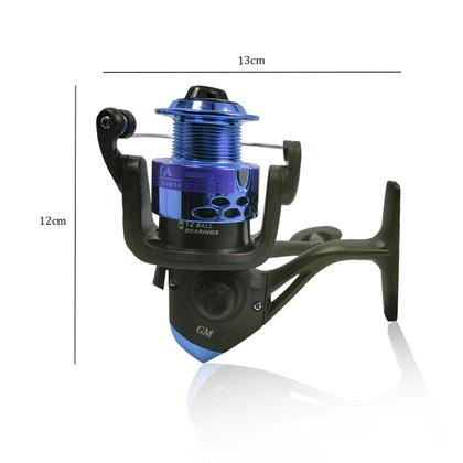 Imagem de Vara Duas Partes Para Molinete Crocodile Fibra de Vidro Pesca 1,2m 3un + 3 Molinete GM4000