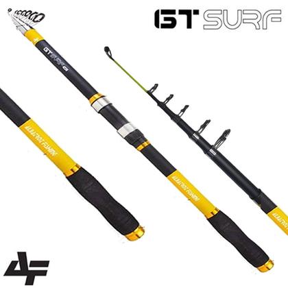 Imagem de Vara Praia Telescópica Gt Surf 2,70mt 25lb Albatroz Molinete + Linha Sino