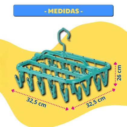 Imagem de Varal 26 Prendedores Multisuo Para Roupas Intimas Cueca Calcinha Meia De Apartamento Lavanderia