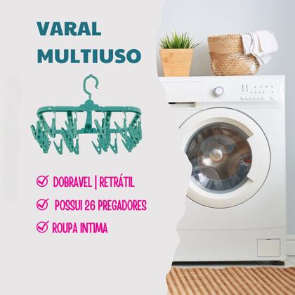 Imagem de Varal 26 Prendedores Multisuo Para Roupas Intimas Cueca Calcinha Meia De Apartamento Lavanderia