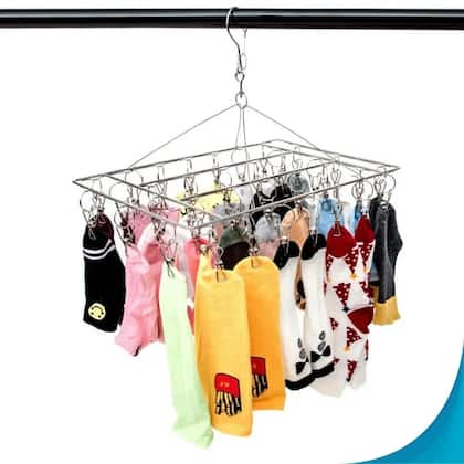 Imagem de Varal 40 Prendedores Inox Compacto para Roupas Íntimas Ideal para Lavanderia