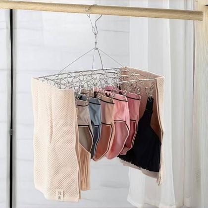 Imagem de Varal 40 Prendedores Para Roupa Intima Para Calcinha Meia Cueca Reforçado inox 20 Prendedores
