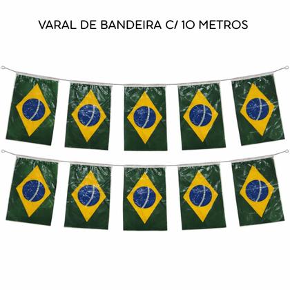 Imagem de Varal Bandeiras Brasil 10m Decoração Festa