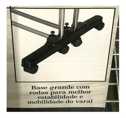 Imagem de Varal De Chão 3 Andares Aço Inox Móvel E Dobravel