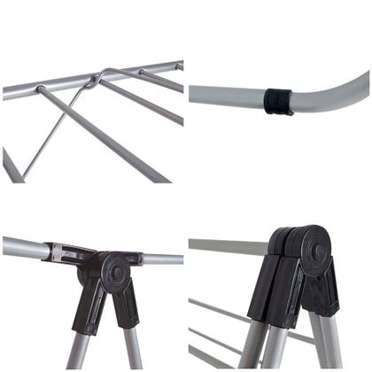 Imagem de Varal De Chão Aço Duplo Dobrável Roupas Com Abas Grande - Mor