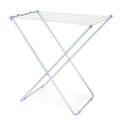 Imagem de Varal De Chao Aluminio Secar Roupas Lavanderia Apartamento 80cm Dobrável Retrátil 16kg