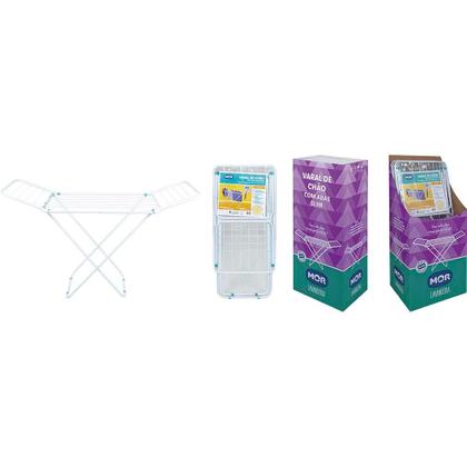 Imagem de Varal de Chão com Abas Retrátil Slim Mor