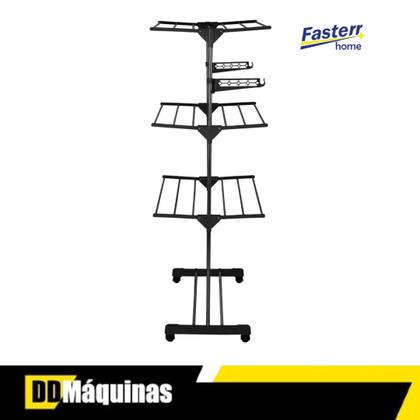 Imagem de Varal de Chão Dobrável 3 Andares em Aço Inox Grande FST101