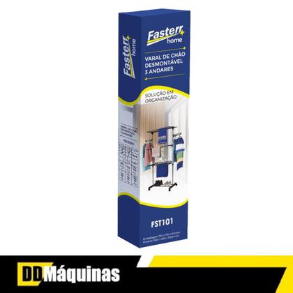 Imagem de Varal de Chão Dobrável 3 Andares em Aço Inox Grande FST101