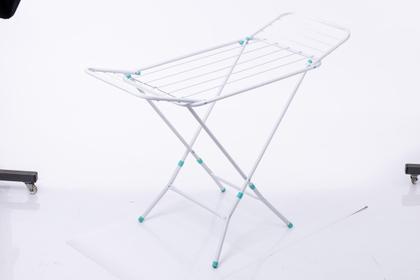 Imagem de Varal de Chão Reforçado com Abas Dobrável Retrátil Slim Cor Branco