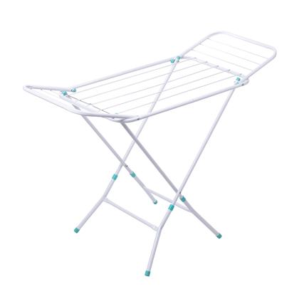 Imagem de Varal de Chão Reforçado com Abas Dobrável Retrátil Slim Cor Branco