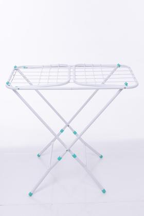 Imagem de Varal de Chão Reforçado com Abas Dobrável Retrátil Slim Cor Branco