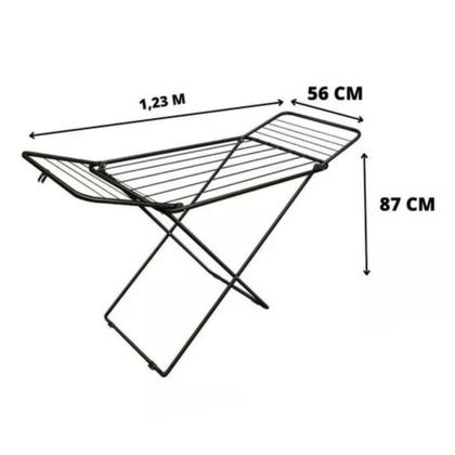 Imagem de Varal De Chão Reforçado Com Abas Portatil Dobravel Aço