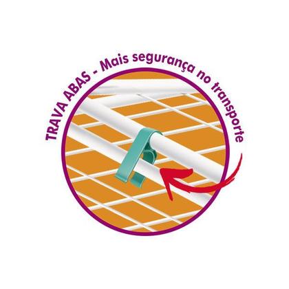 Imagem de Varal de chão reforçado lugano em aço branco com abas - secalux