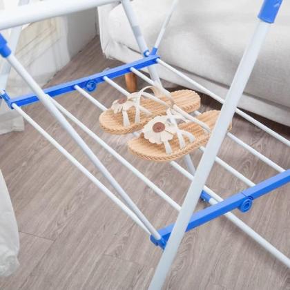 Varal de chao secador de roupas duplo dobravel retratil 2 andares