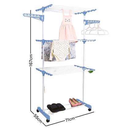 Imagem de Varal De Chão Vertical Para Roupas 3 Andares Dobrável Portátil Grande