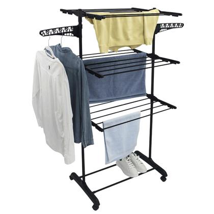 Imagem de Varal De Chão Vertical Para Roupas 3 Andares Dobrável Portátil Grande