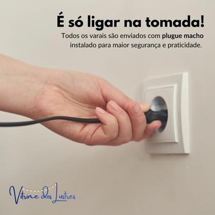 Imagem de Varal de Luzes 20 Metros Com Lâmpadas LED Externo Gambiarra Cordão Amarela ou Branca Chuva Prova Água Evento