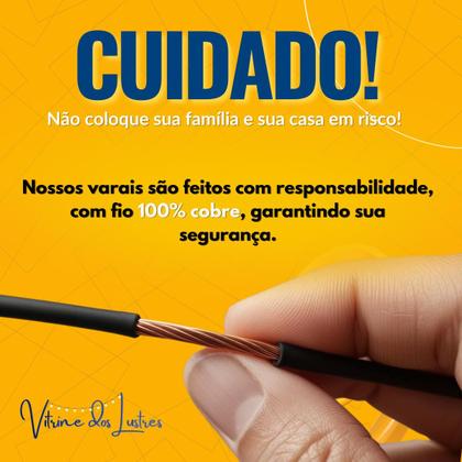 Imagem de Varal de Luzes 20 Metros Com Lâmpadas LED Externo Gambiarra Cordão Amarela ou Branca Chuva Prova Água Evento