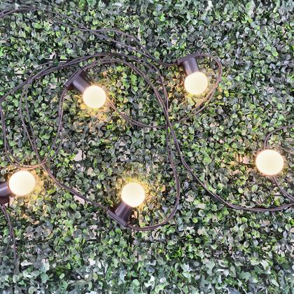 Imagem de Varal de Luzes 20 Metros Com Lâmpadas LED Externo Gambiarra Cordão Amarela ou Branca Chuva Prova Água Evento