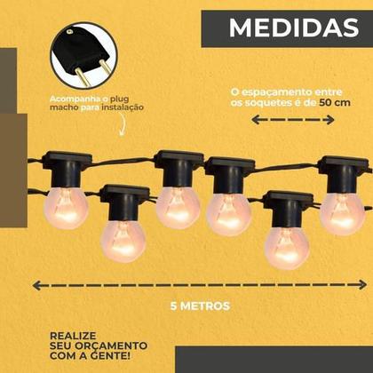 Imagem de Varal De Luzes Cordão Festão 15 Mts Gambiarra Com 30 Bocais Festas Eventos