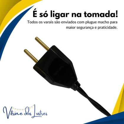 Imagem de Varal de Luzes Preto 20 metros com 20 Lâmpadas incandescentes 7w 220V