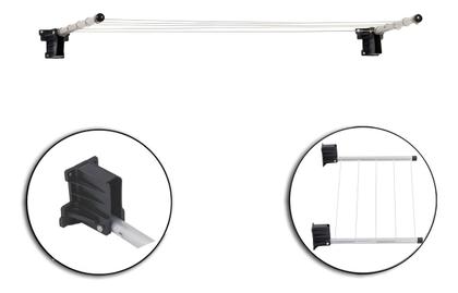 Imagem de Varal De Muro Parede Em Alumínio Reforçado Dobrável 5 Cordas - MAXEB - 7389