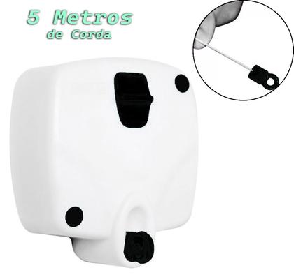 Imagem de Varal de Parede Retrátil Automatico Branco c/ 2 Cordas 5 metros Rotoflex 2 Módulos