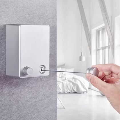 Imagem de Varal de Roupa Retratil Automatico Parede Muro Seca Facil Lençol Camisa Short Roupa Lavanderia Varanda Apartamento Casa