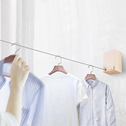 Imagem de Varal de Roupa Retratil Extensivo Automatico Parede Muro Lençol Camisa Short Roupa Apartamento Casa Lavanderia Varanda
