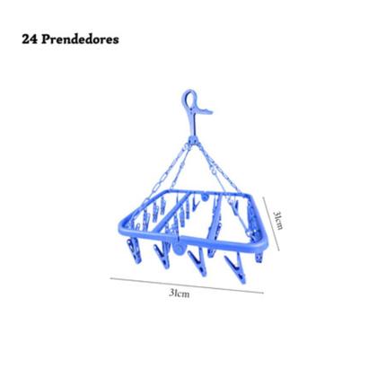 Imagem de Varal De roupas intimas Dobrável 24 Prendedores Sortido Pratico Eficiente