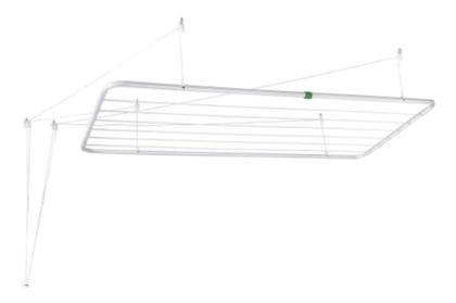 Imagem de Varal de Teto Aço Branco 90cm x 56cm 13kg Resistente Maxeb