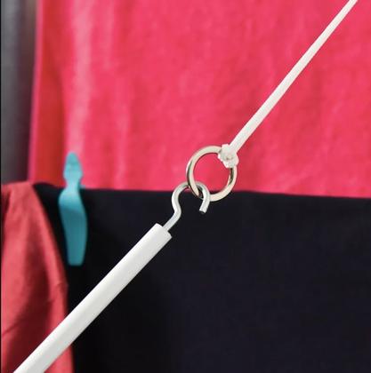 Imagem de Varal de teto ou parede Prático de alumínio medida 1,5 Metro com 7 Varetas Individuais - Varal 5 Varetas + Extensor 2 varetas