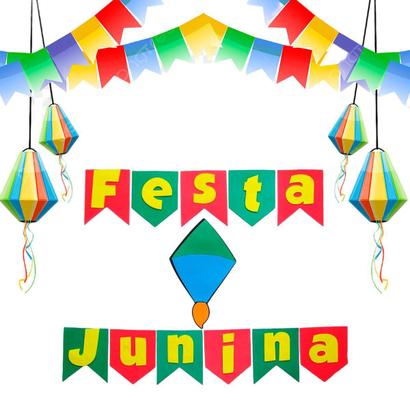 Imagem de Varal Festa Junina Bandeirinha São João Decoração Desenhado