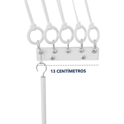 Imagem de Varal individual de parede com 5 varetas em alumínio