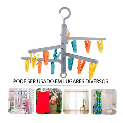 Imagem de Varal Para Roupas Intimas 360 com Pregador Prendedores Mult