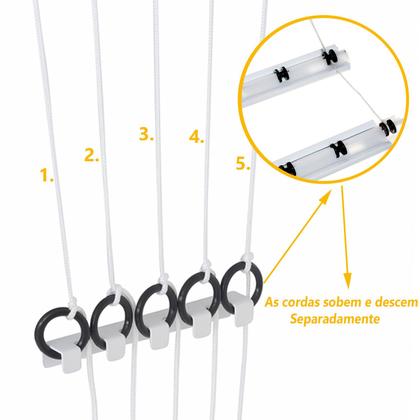 Imagem de Varal Parede 5 Cordas Teto Resistente Individual Aço Oferta