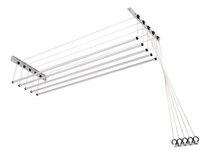 Imagem de Varal Parede Individual 5 Varetas Innovar 1,20m Aço Teto