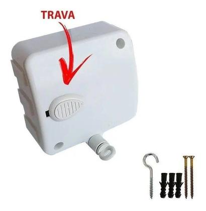 Imagem de Varal Parede Roupa Retrátil Automático 6 Metros