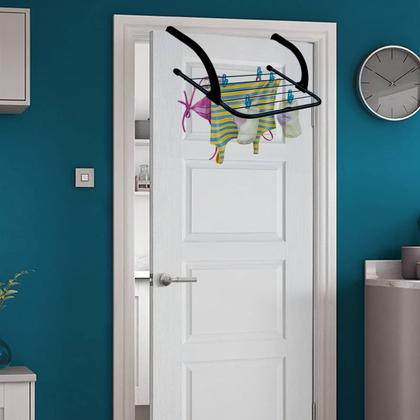 Imagem de Varal Portátil Portas Janela Apartamento Seca Roupa Pratico 2,6m Click Regulável 3,5kg