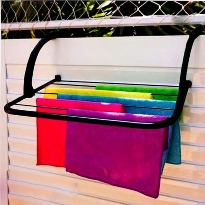 Imagem de Varal Portátil Portas Janela Apartamento Seca Roupa Pratico 2,6m Click Regulável 3,5kg