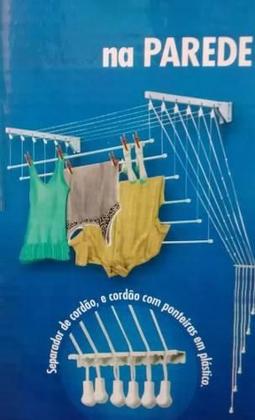 Imagem de Varal Prático para Teto ou Parede em Aço 1,40m - Secalux