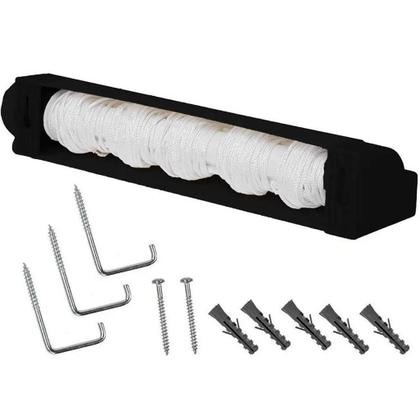 Imagem de Varal Retrátil Automático de Parede com 5 Cordas de 4,1m - Rotoflex Secalux Preto
