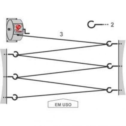 Imagem de Varal Seca Facil Grafite de Parede Recolhivel Retrátil para Roupas 30m Trevisan