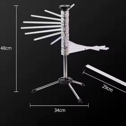 Imagem de Varal Secador Massas Python Pasta Macarrao 14 Hastes Profissional Escorredor Dobravel Inox Chef Rotativo