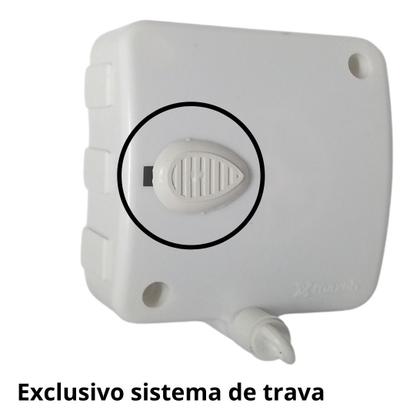 Imagem de Varal Stendmax Modular Branco 3 Módulos De 6 Metros Recolhe Automático Maxeb