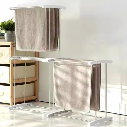 Imagem de Varal Vertical De Roupa Dois Andares Em Plastico Aço Inox Prateleiras 120 cm