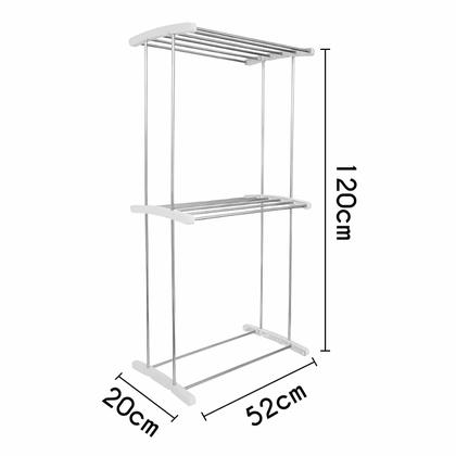 Imagem de Varal Vertical De Roupa Dois Andares Em Plastico Aço Inox Prateleiras 120 cm